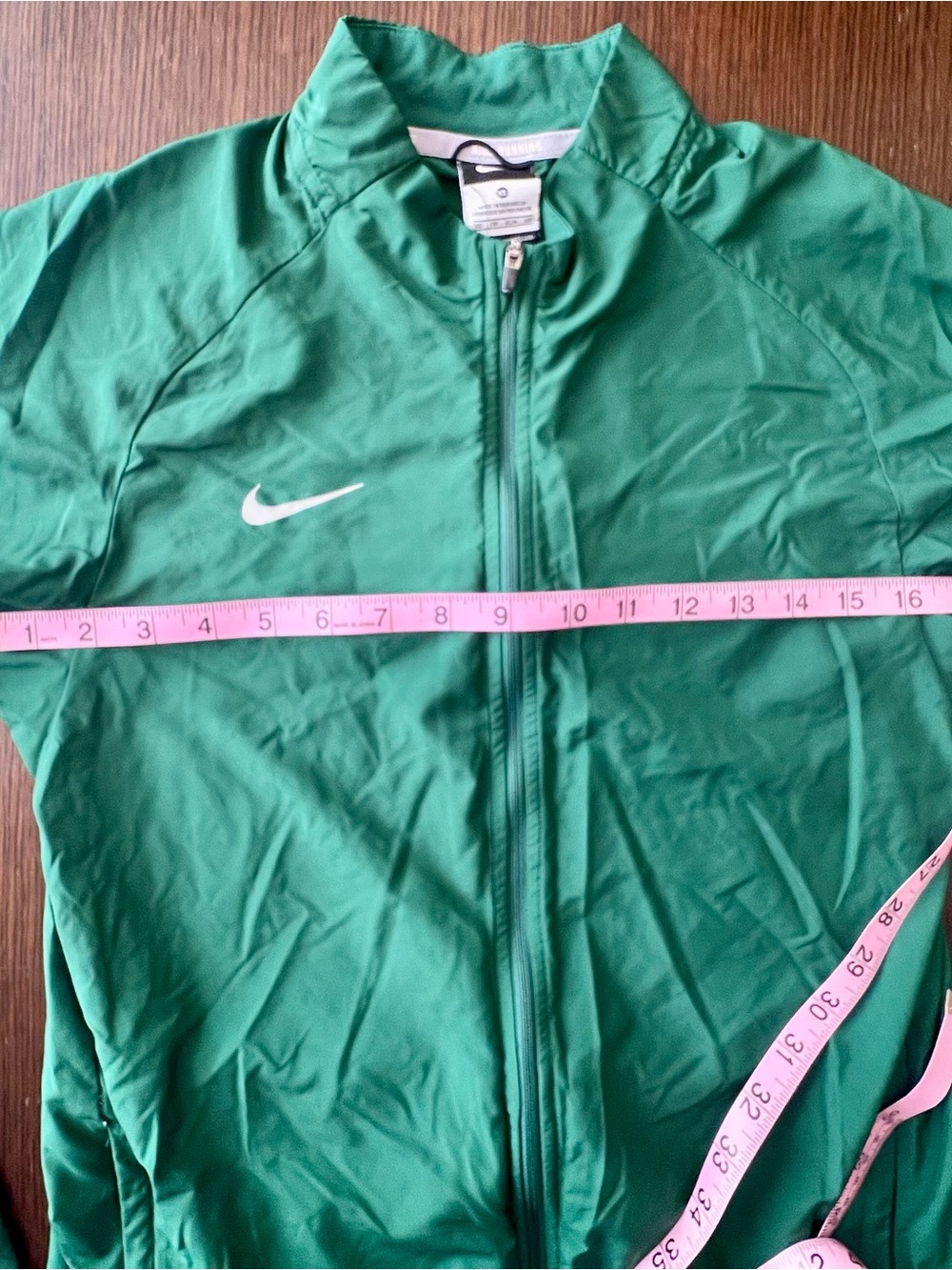 Nike Running XS Emerald Green Lightweight Full Zip Windbreaker Jacket - Picture 9 of 9